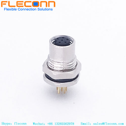 Connecteur PCB à montage sur panneau avant M8 à 6 broches