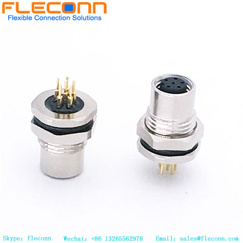 Connecteur PCB à montage sur panneau avant M8 à 6 broches