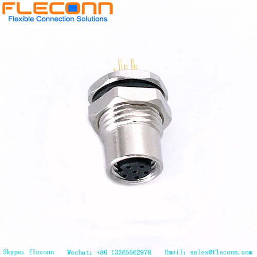 Connecteur PCB à montage sur panneau avant M8 à 6 broches