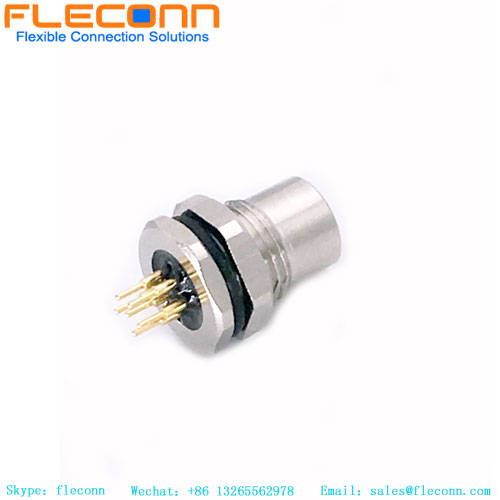 Connecteur PCB à montage sur panneau avant M8 à 6 broches