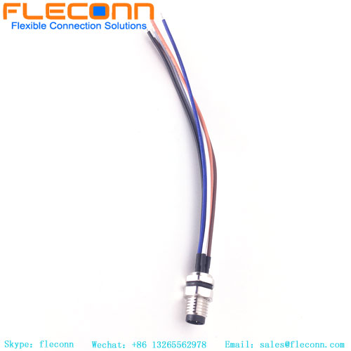 Câble de prise de connecteur de montage sur panneau arrière mâle et femelle, étanche IP67 M8 3 4 5 6 8 broches