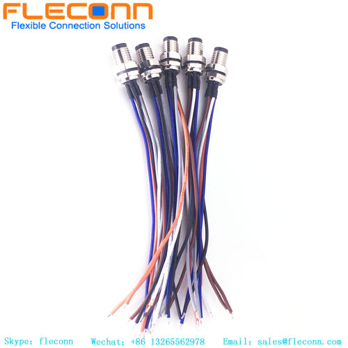 Câble de prise de connecteur de montage sur panneau arrière mâle et femelle, étanche IP67 M8 3 4 5 6 8 broches