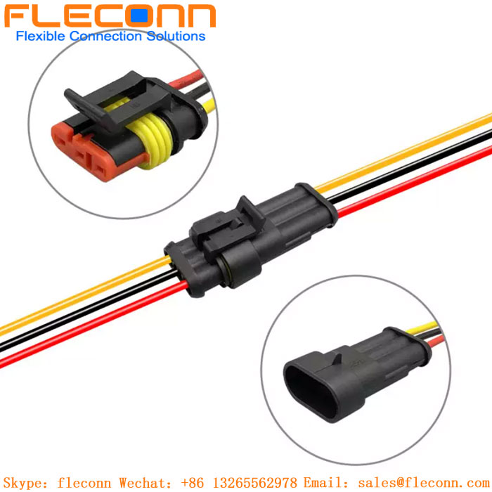 Faisceau de câbles de connecteur automobile étanche, série Superseal 1.5 Custom Amp 2p 3p 4p 5p 6p