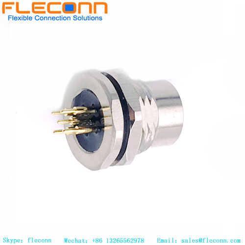 Connecteur de panneau PCB codé A M12 à 5 broches