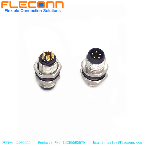 Connecteur mâle à montage sur panneau M8 à 5 broches