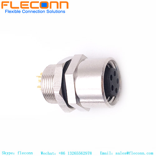 Connecteur femelle à montage sur panneau M8 à 5 broches