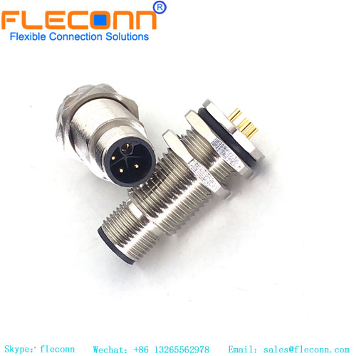 Connecteur d'alimentation M12, codé L, fiche mâle à montage sur panneau à 5 broches