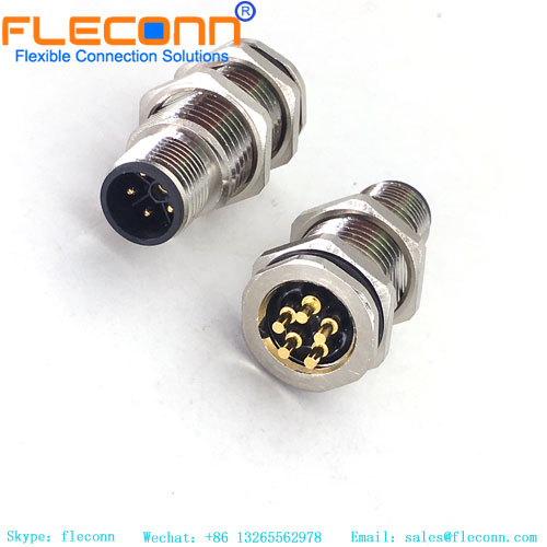 Connecteur d'alimentation M12, codé L, fiche mâle à montage sur panneau à 5 broches