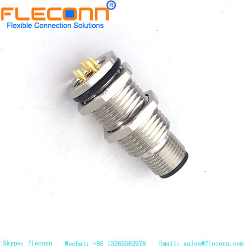 Connecteur d'alimentation M12, codé L, fiche mâle à montage sur panneau à 5 broches