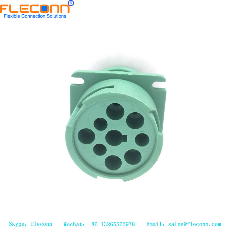 Deutsch HD10-9-1939P-P080, boîtier pour bornes mâles, fil à fil, 9 positions, plombable, vert