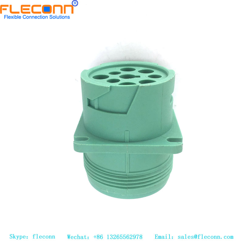 Deutsch HD10-9-1939P-P080, boîtier pour bornes mâles, fil à fil, 9 positions, plombable, vert