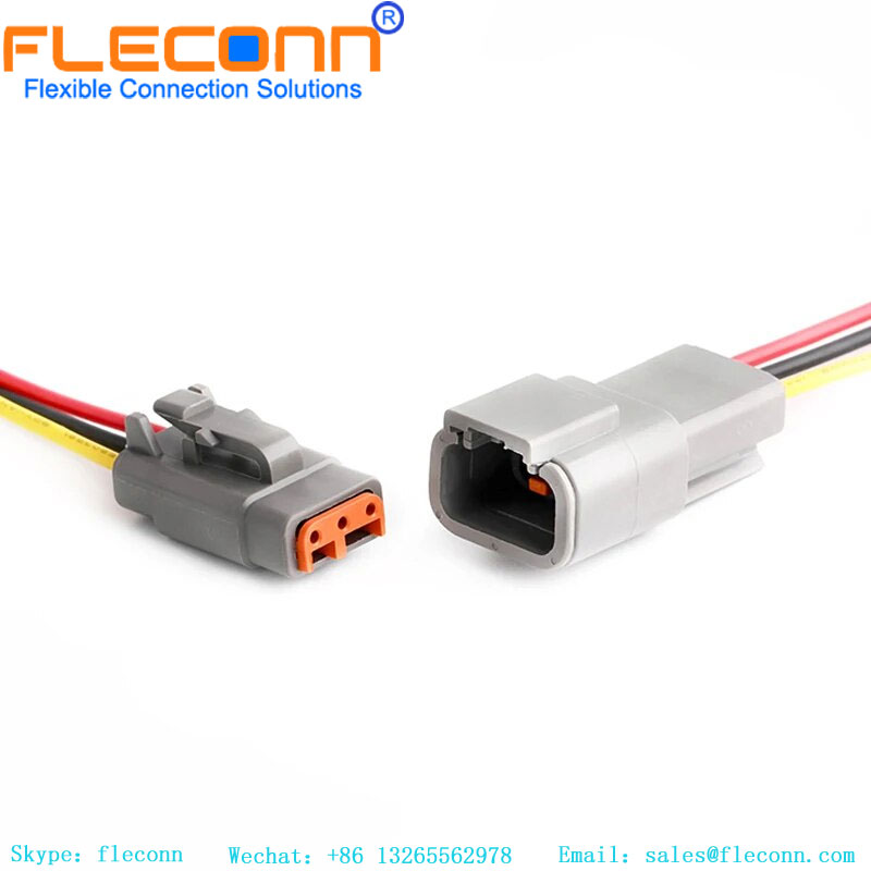 Deutsch – prise électrique scellée pour automobile, 3 broches, connecteur étanche, faisceau de câbles série DTM DTM06-3S DTM04-3P