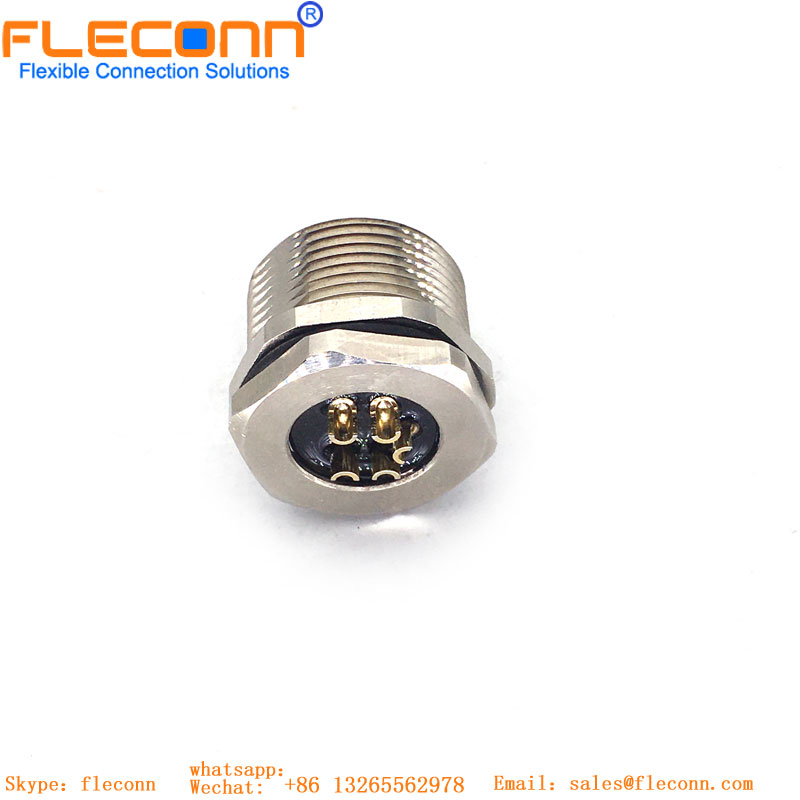 Connecteur de blindage métallique circulaire M12 à 17 broches