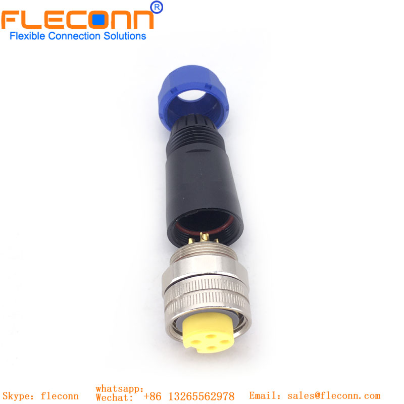 Connecteur de blindage métallique circulaire M12 à 17 broches