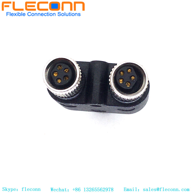 Connecteur M8 Y Type 3 broches mâle à double séparateur femelle