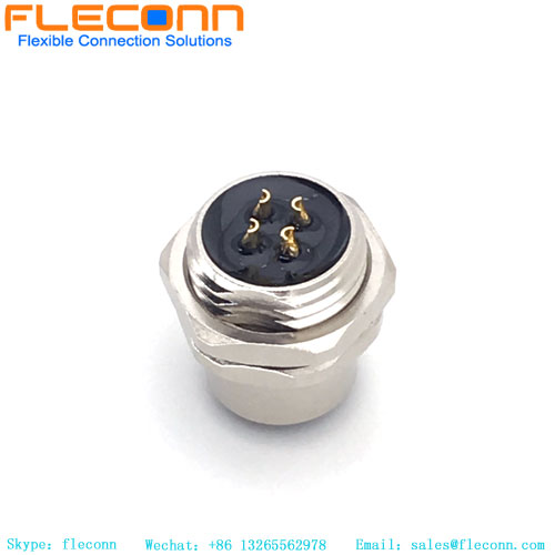 Connecteur femelle M12 à 4 broches codé A, connecteur étanche pour capteur de verrouillage arrière enfichable