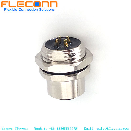 Connecteur femelle M12 à 4 broches codé A, connecteur étanche pour capteur de verrouillage arrière enfichable