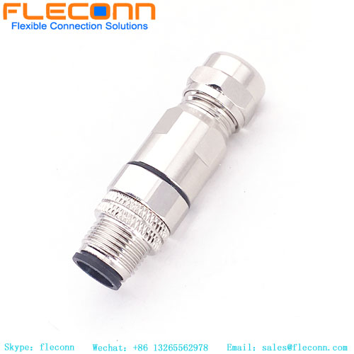 Connecteur mâle M12 à 12 broches, un connecteur à coque métallique étanche codé