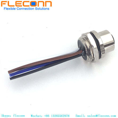 Connecteur circulaire électrique codé M12 A, étanche IP67, cordon femelle à 4 broches, câble de capteur moulé blindé