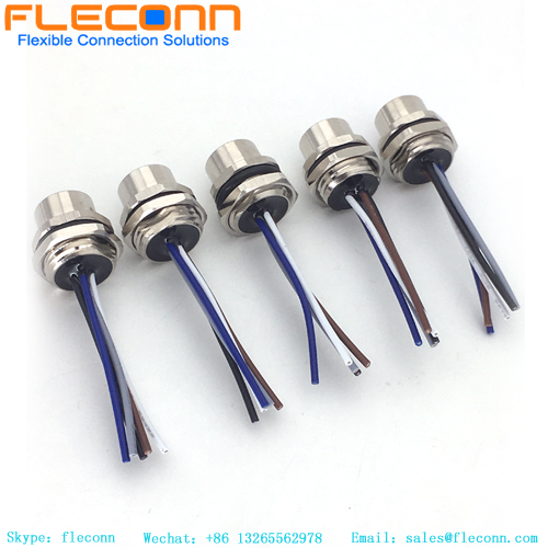 Connecteur circulaire électrique codé M12 A, étanche IP67, cordon femelle à 4 broches, câble de capteur moulé blindé