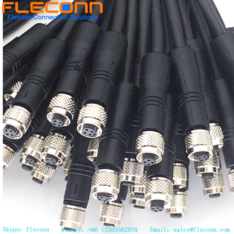 Câble de capteur femelle étanche IP68 M5 2 3 4 broches, assemblages de câbles moulés