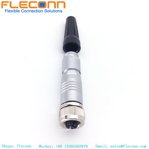 Connecteur assemblé en métal femelle M12