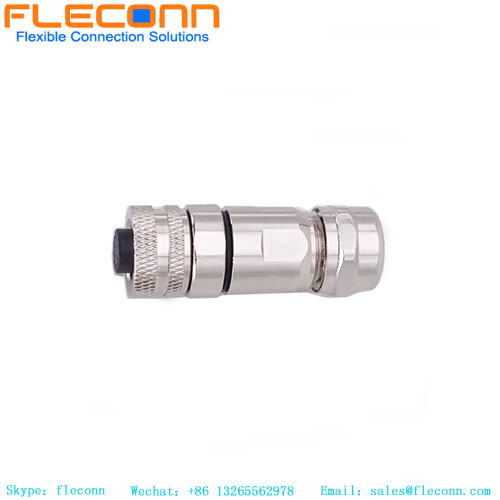 Connecteur femelle M12, 12 pôles, code A