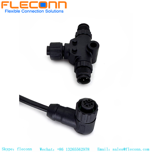 Adaptateur répartiteur en T à codage A M12 à 4 broches Répartiteurs de capteur de prise M12