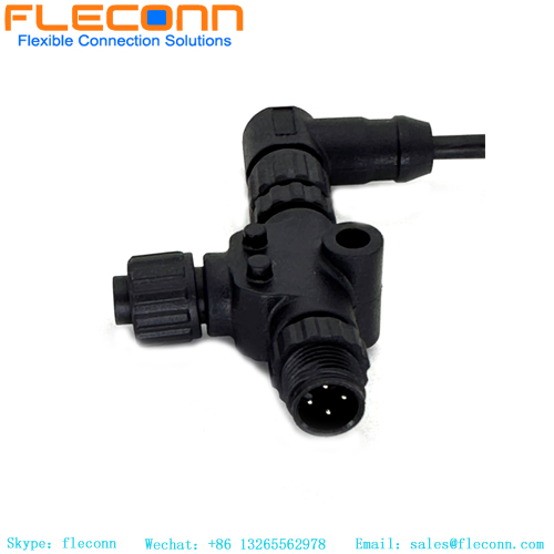 Adaptateur répartiteur en T à codage A M12 à 4 broches Répartiteurs de capteur de prise M12