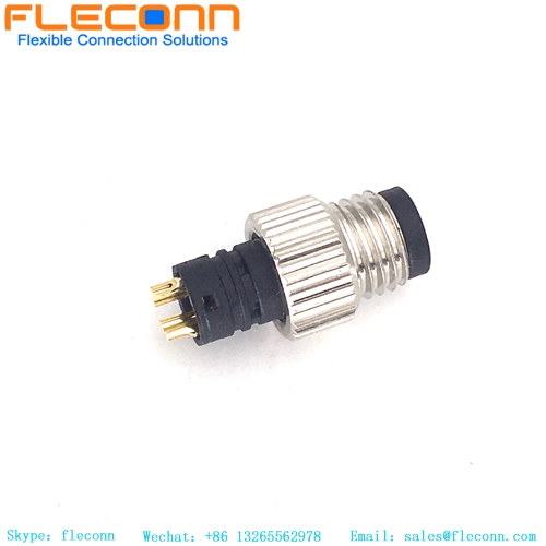 Prise mâle surmoulée M8 à 4 broches