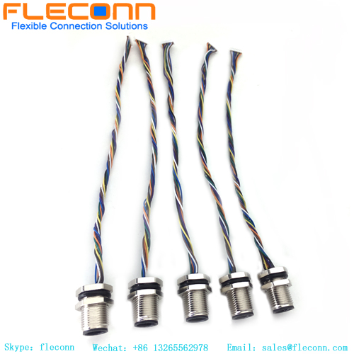 Connecteur de bâti arrière de Pin de M12 8 avec le faisceau de câbles de Molex 510210800