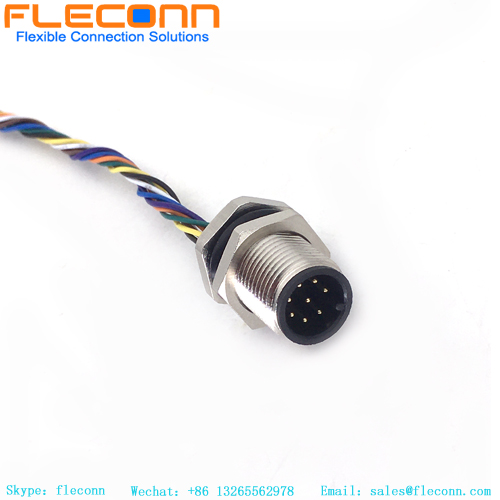 Connecteur de bâti arrière de Pin de M12 8 avec le faisceau de câbles de Molex 510210800