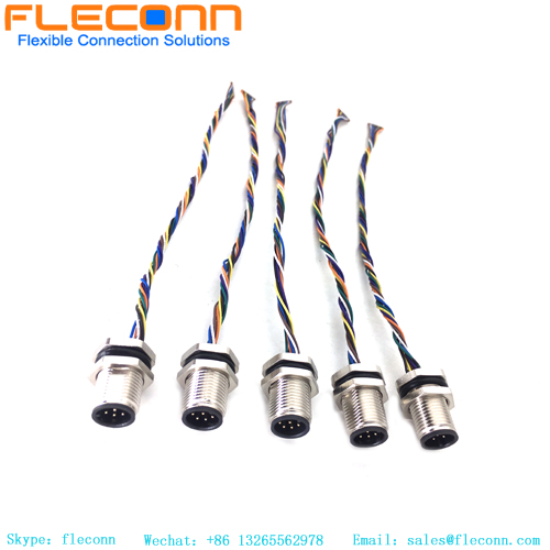 Connecteur de bâti arrière de Pin de M12 8 avec le faisceau de câbles de Molex 510210800
