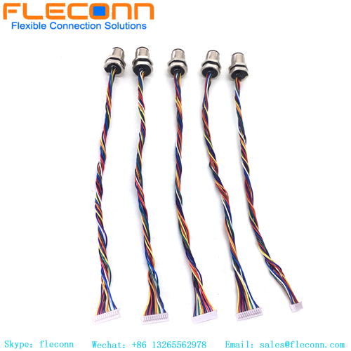 Connecteur mâle de bâti de panneau de Pin de M12 12 avec le faisceau de câbles du connecteur Molex 510211200