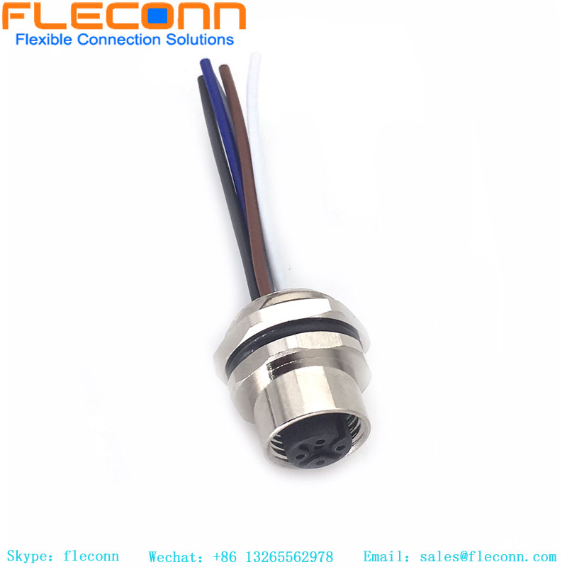 Connecteur de montage sur panneau codé A M12 à 5 broches avec câble