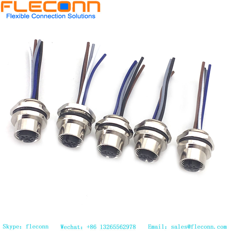 Connecteur de montage sur panneau codé A M12 à 5 broches avec câble
